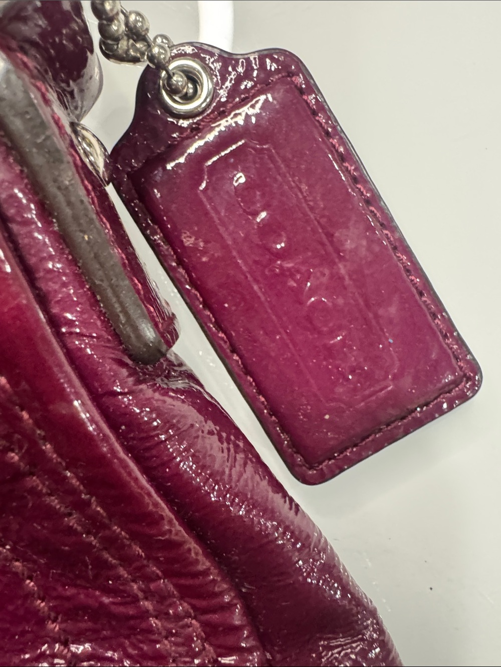 Coach magenta patent leather large soho with matching wallet - Picture 3 of 13